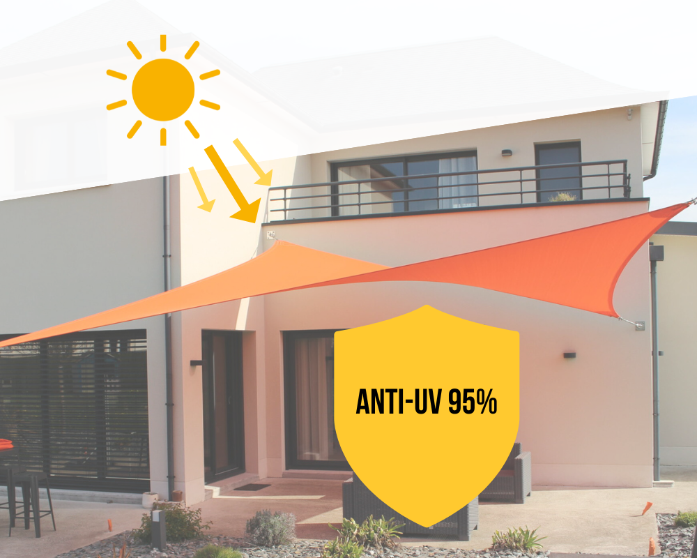voile d'ombrage Mavoile.com anti UV 95% protection solaire